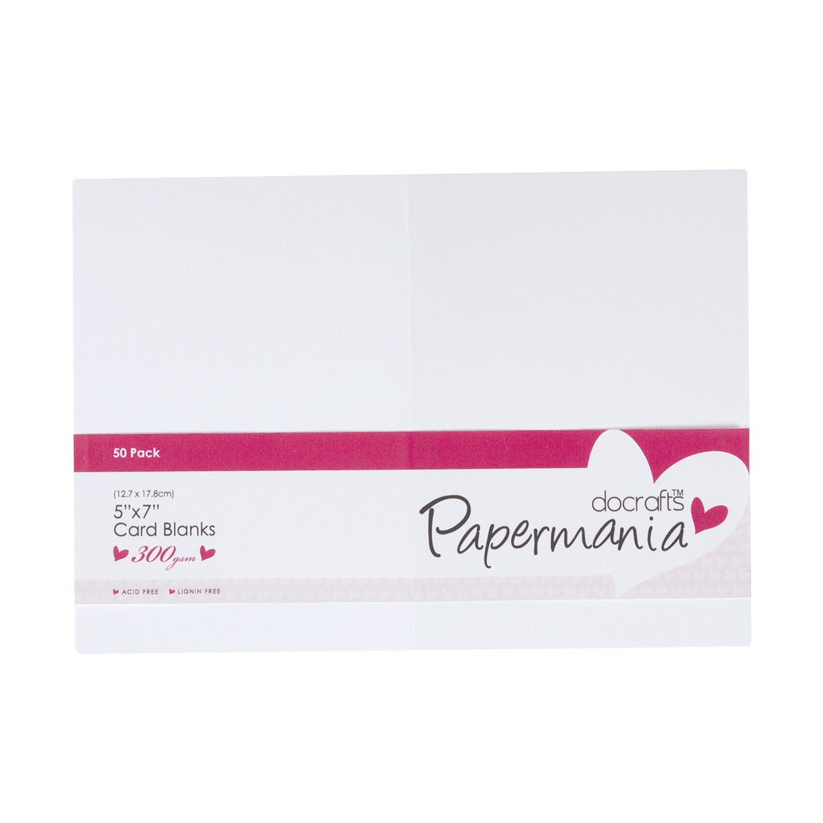 Papermania Cards & Envelopes 5" x 7" 300gsm White (50pk)