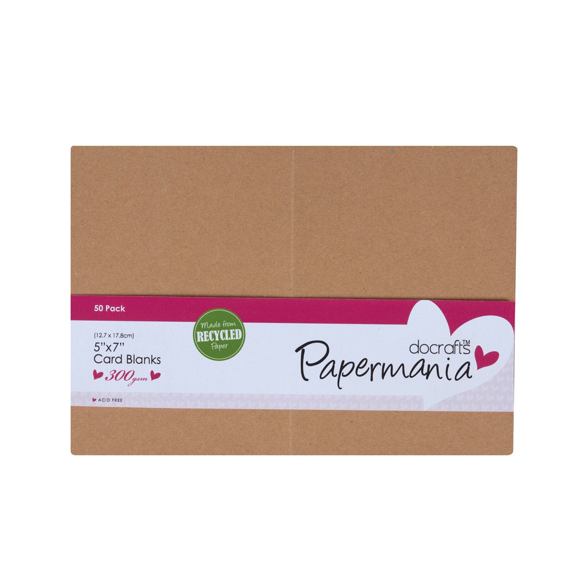 Papermania Cards & Envelopes 5" x 7" 300gsm Recycled Kraft (50pk)