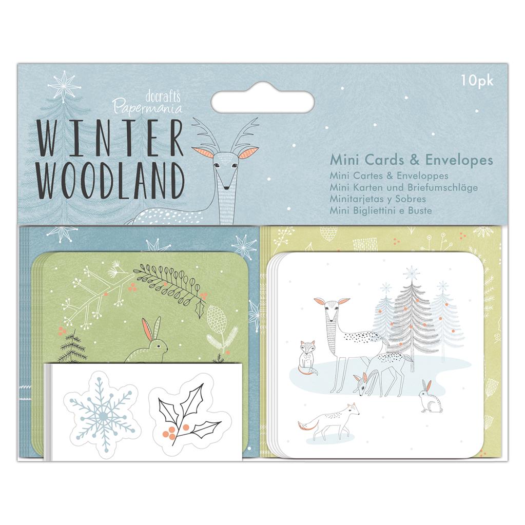 Papermania Mini Cards & Envelopes - Winter Woodland (10pk)
