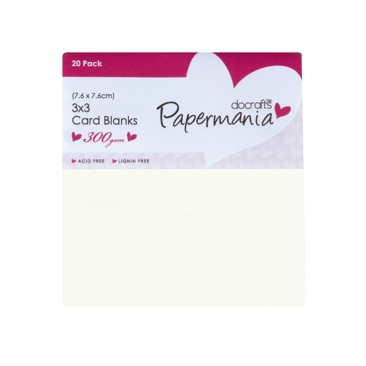 Papermania Cards & Envelopes 3" x 3" 300gsm Cream (20pk)