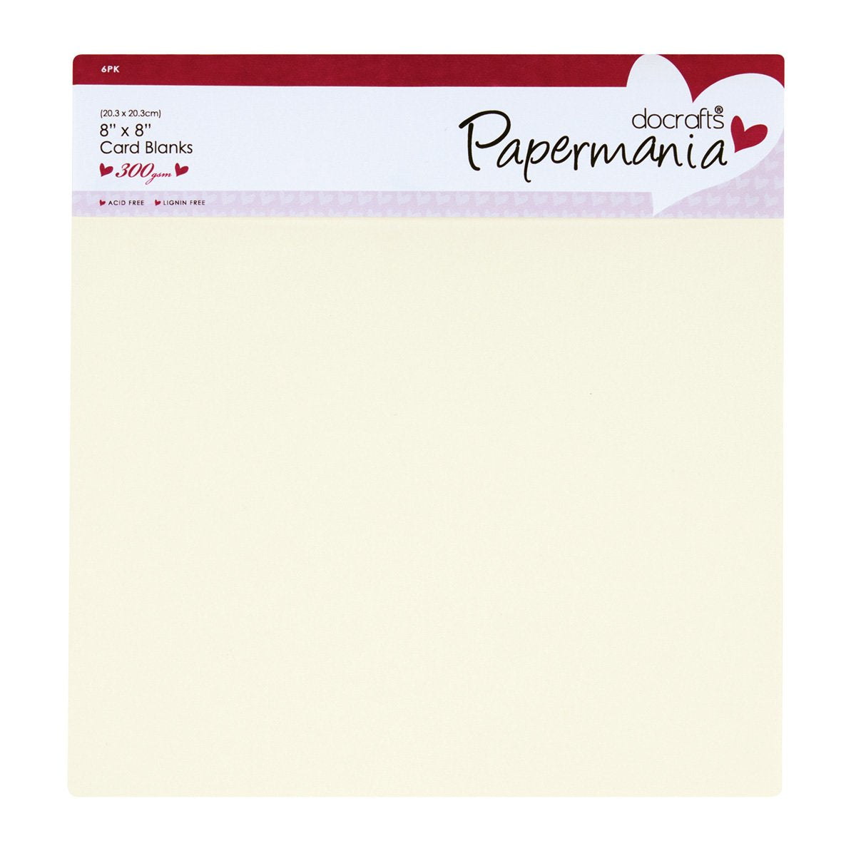 Papermania Cards & Envelopes 8" x 8" 300gsm Cream (6pk)