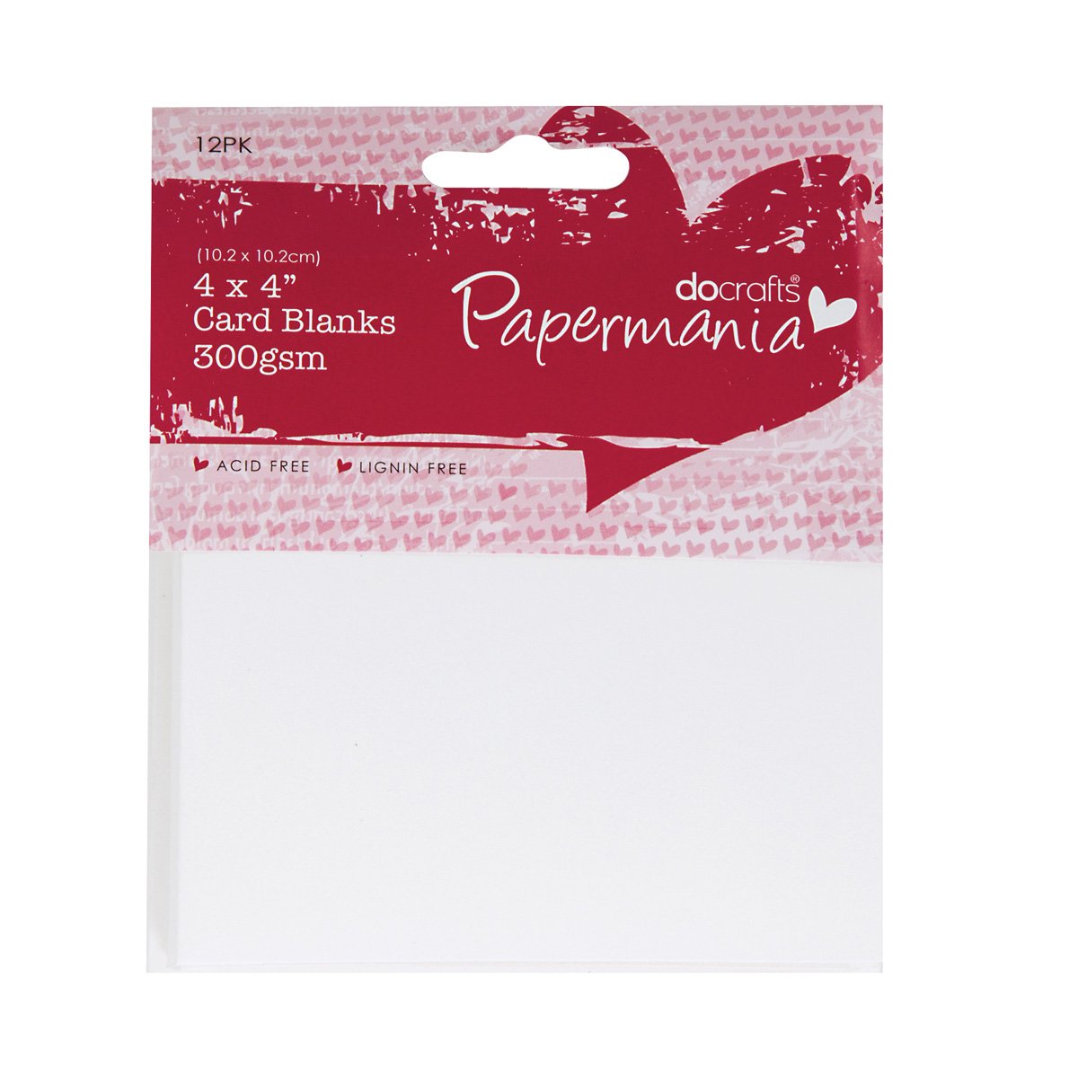 Papermania Cards & Envelopes 4" x 4" 300gsm White (12pk)