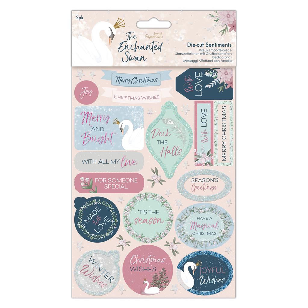 Papermania Die-cut Sentiments - The Enchanted Swan (34pcs)