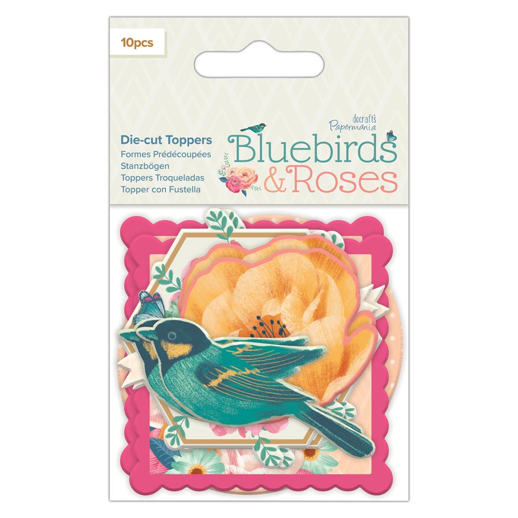 Papermania Die-cut Toppers - Bluebirds & Roses (10pc)