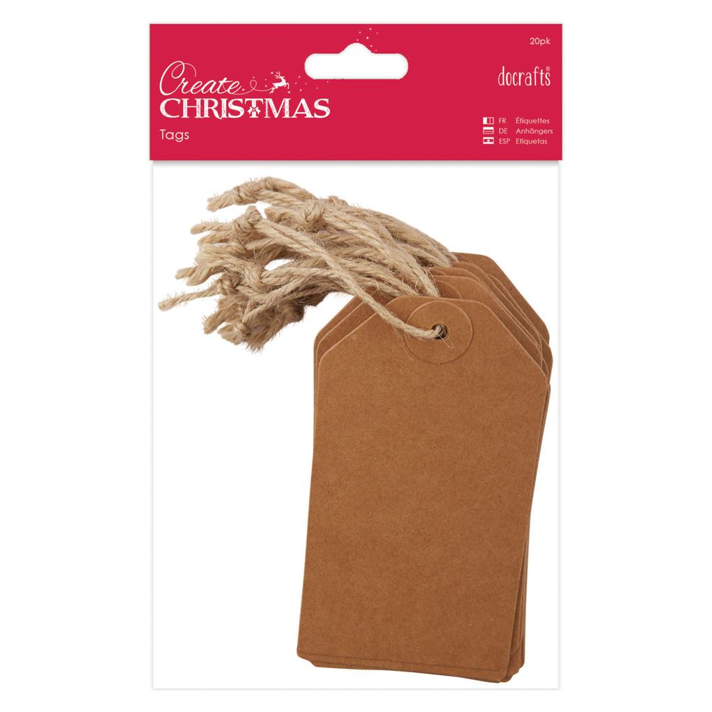 Create Christmas Tags - Kraft (20pk)