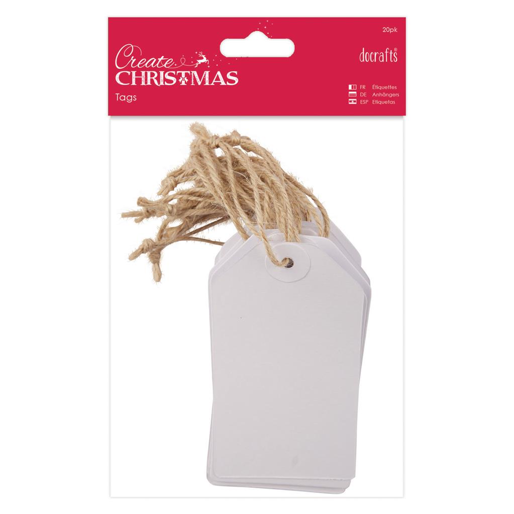 Create Christmas Tags - White (20pk)