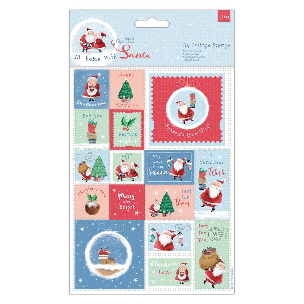 Papermania A5 Postage Stamps - At Home with Santa (32pk)