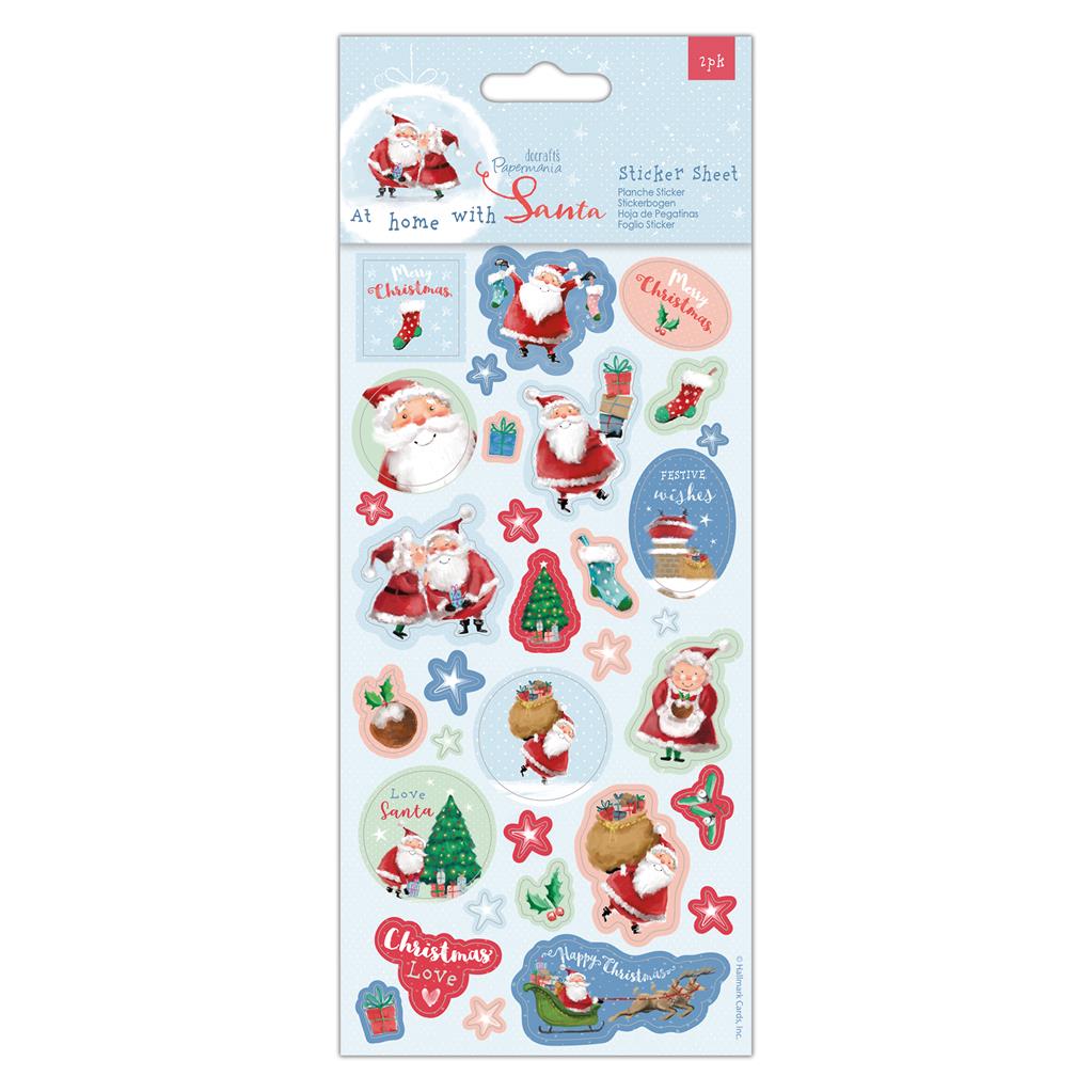 Papermania At Home with Santa Sticker Sheet (2pk)