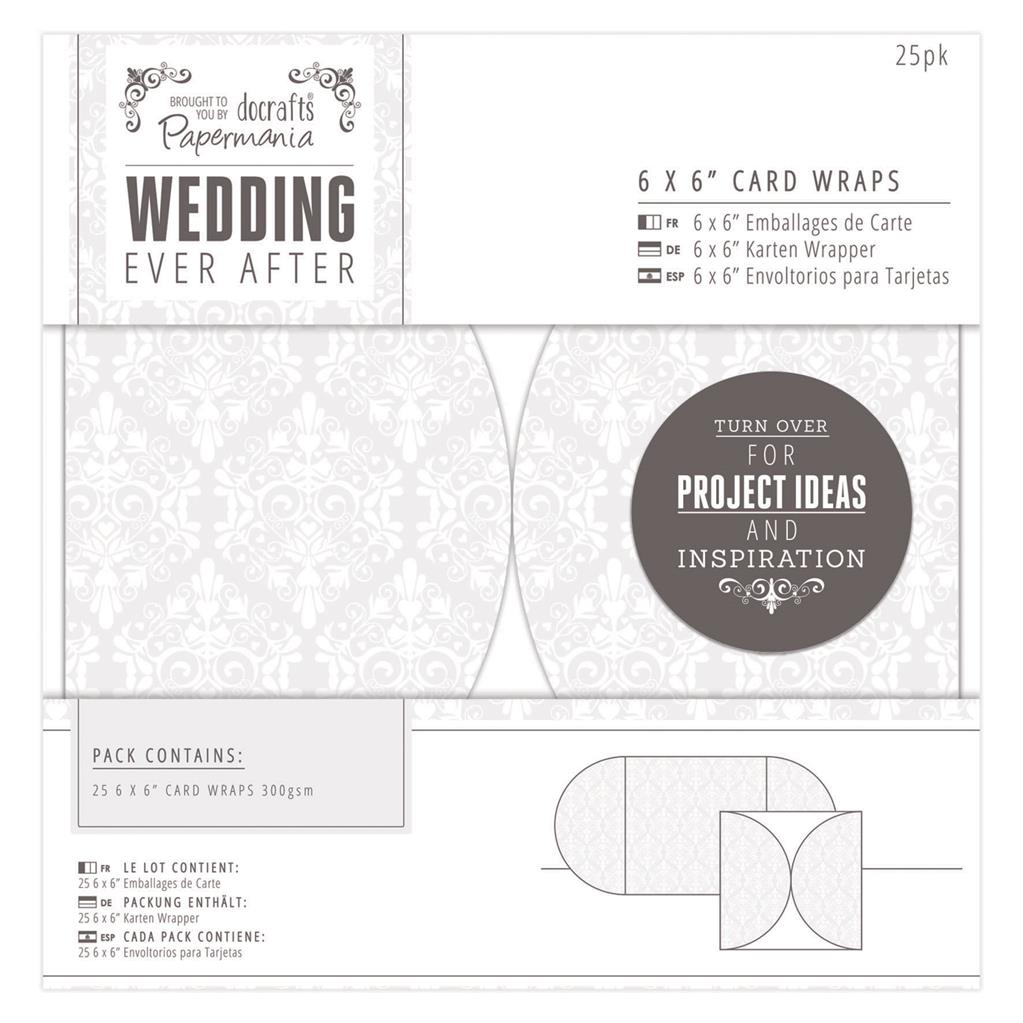 Papermania Card Wraps 6" x 6" - Wedding Ever After Damask (25pk)