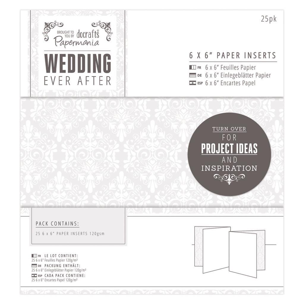 Papermania 6" x 6" Paper Inserts - Wedding Ever After Damask (25pk)