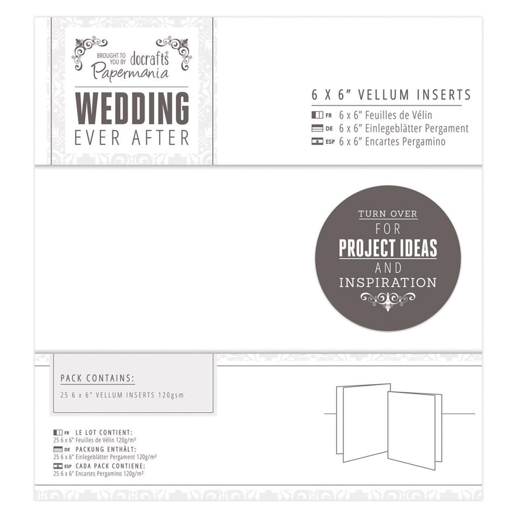 Papermania 6" x 6" Vellum Inserts - Wedding Ever After (25pk)