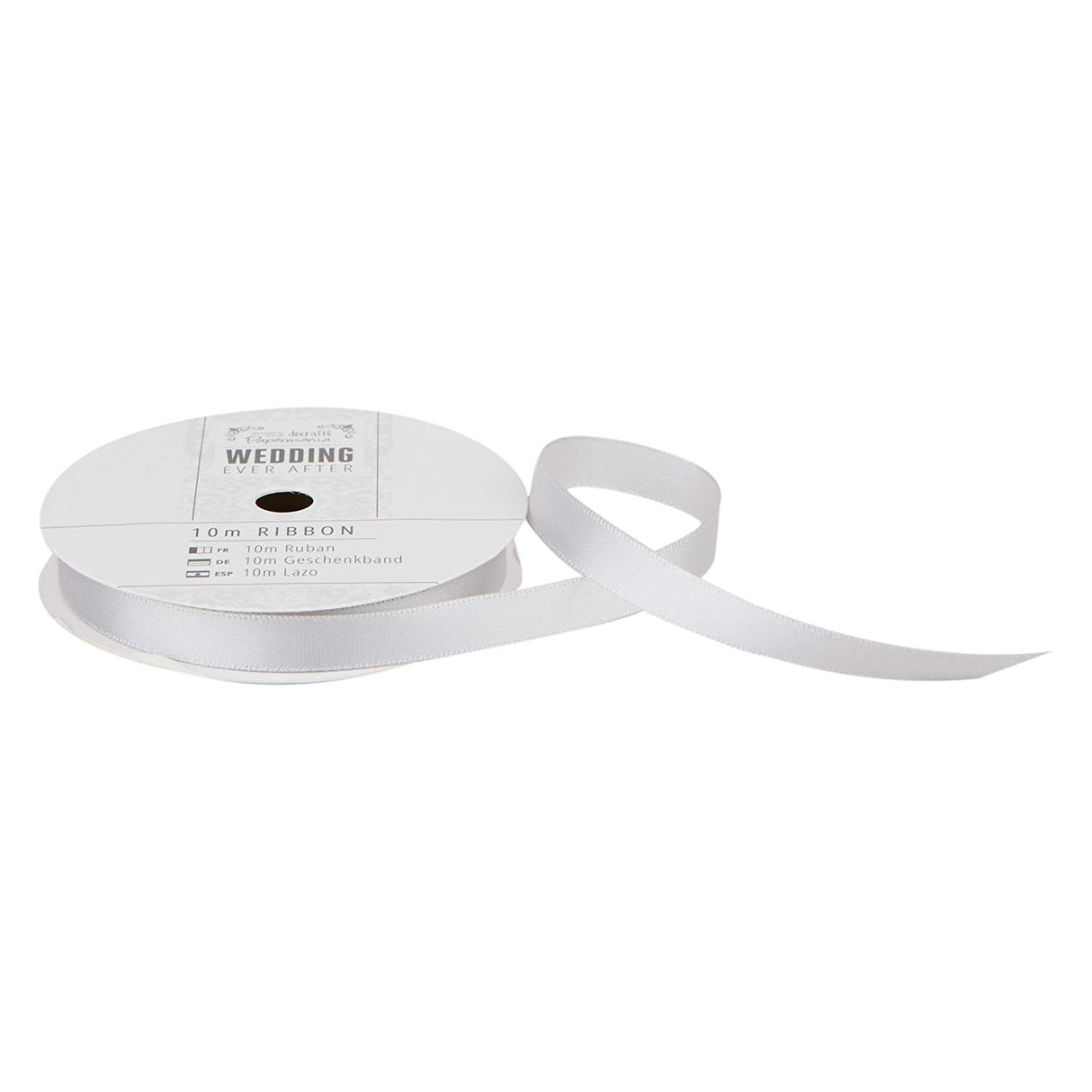 Papermania Wedding Ever After Satin Ribbon - Silver 10m