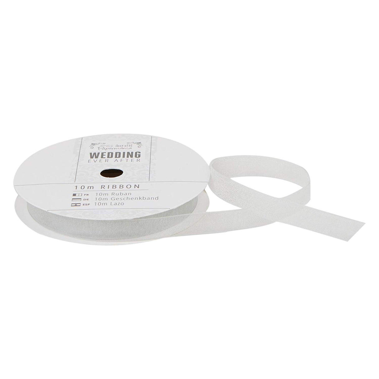 Papermania Wedding Ever After Organza Ribbon - Silver 10m