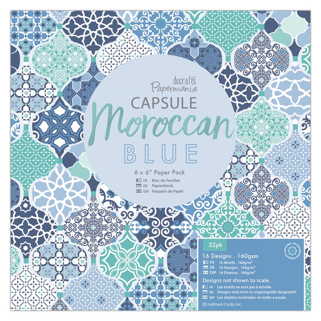 Papermania 6" x 6" Paper Pack - Capsule Moroccan Blue (32sht)