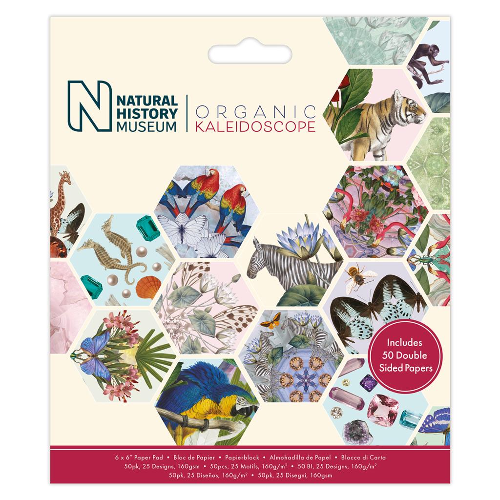 Papermania 6" x 6" Paper Pad - Natural History Museum Organic Kaleidoscope (25sht)