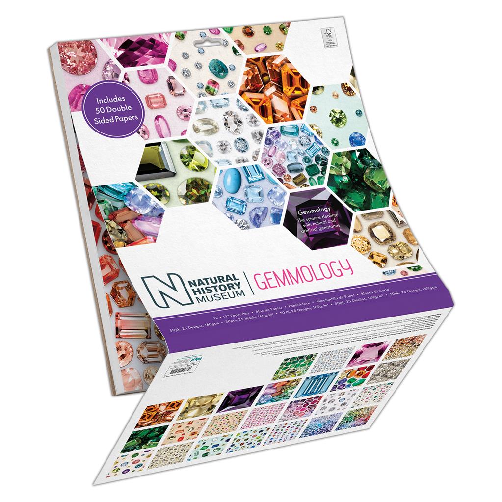 Papermania 12" x 12" Paper Pad - Natural History Museum Gemmology (50sht)
