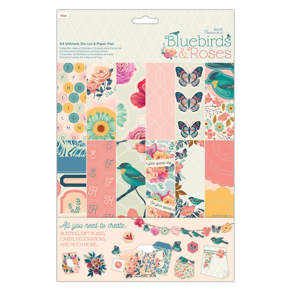 Papermania A4 Ultimate Die-cut & Paper Pack - Bluebirds & Roses