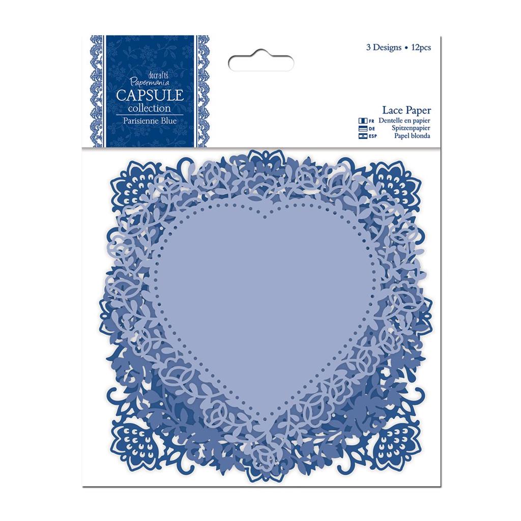 Papermania Lace Paper - Capsule Parisienne Blue (12pcs)
