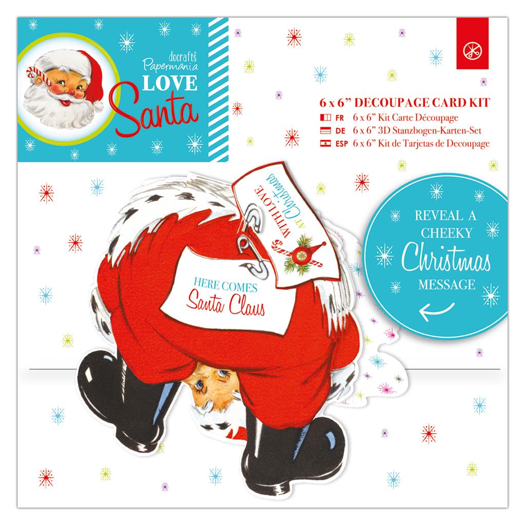 Papermania 6" x 6" Decoupage Card Kit - Love Santa