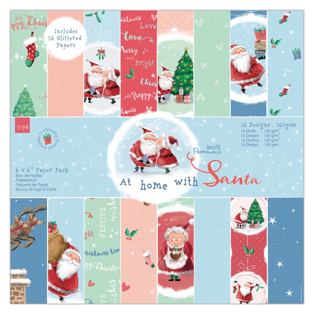 Papermania 6" x 6" Paper Pack - At Home with Santa (32sht)