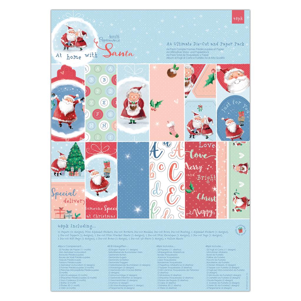 Papermania A4 Ultimate Die-cut & Paper Pack - At Home with Santa (48pk)