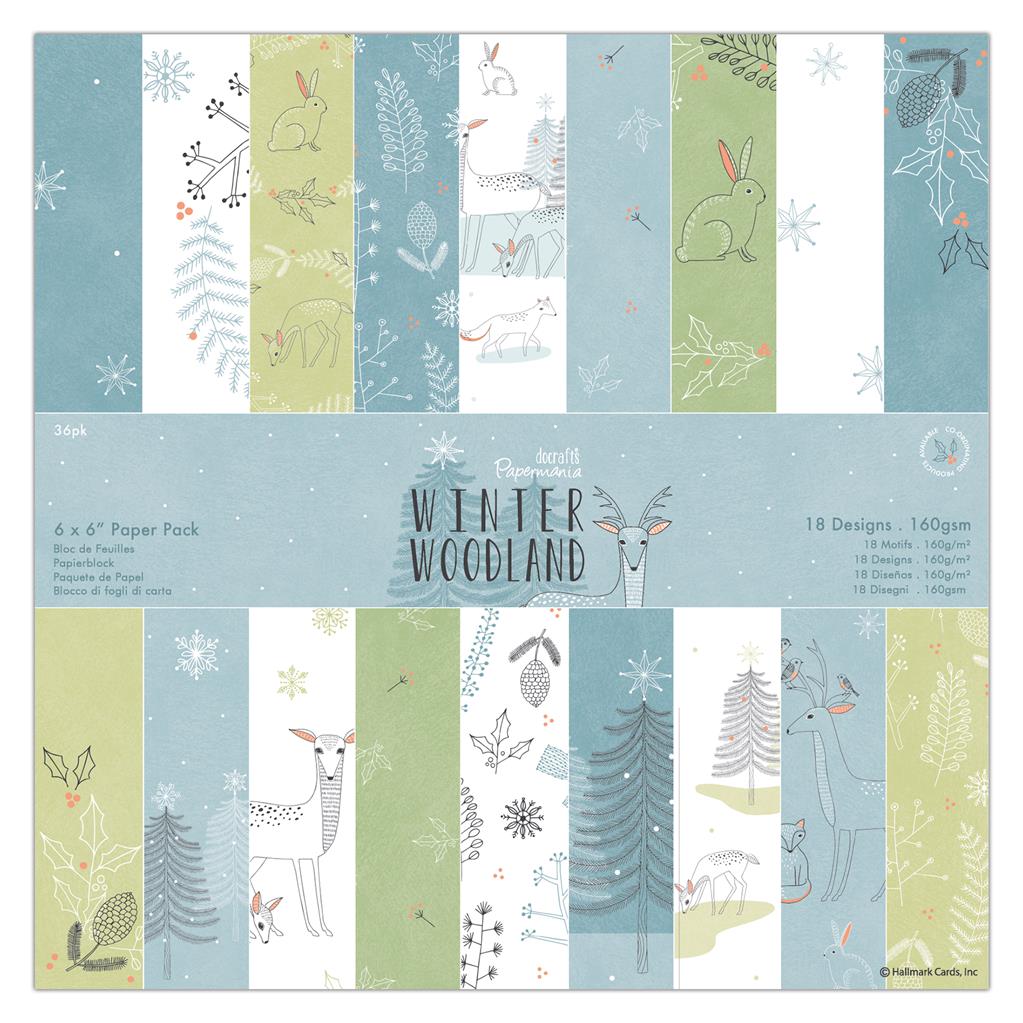 Papermania 6" x 6" Paper Pack - Winter Woodland (36sht)