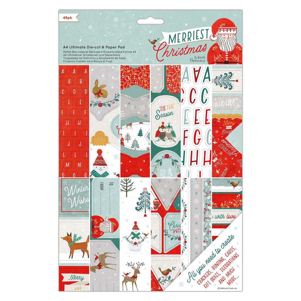 Papermania A4 Ultimate Die-cut & Paper Pack- Merriest Christmas (48pk)