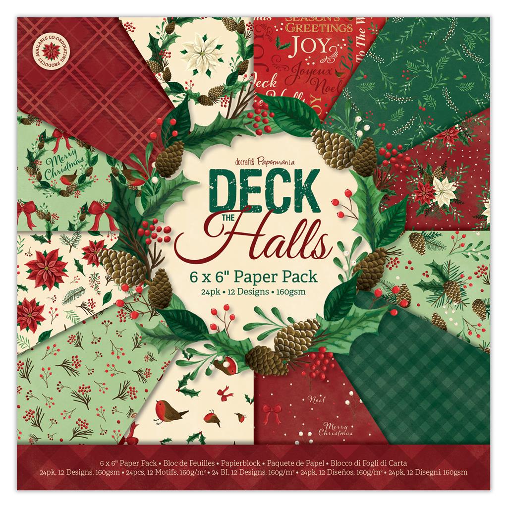 Papermania 6" x 6" Paper Pack - Deck the Halls (24sht)
