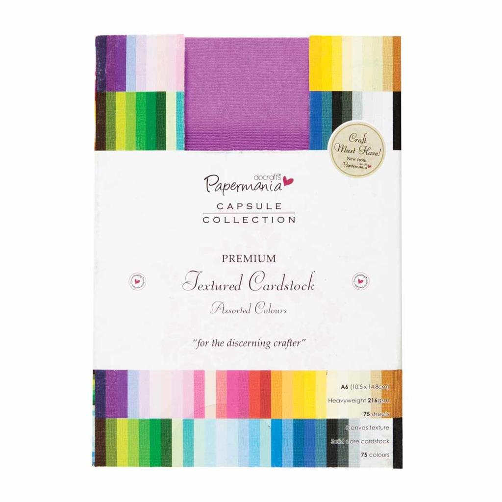 Papermania A6 Premium Texture Coloured Card 216gsm - Capsule Collection (75sht)