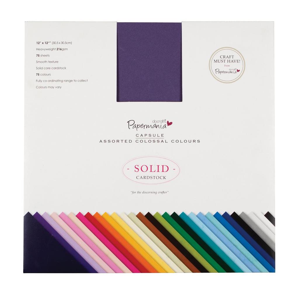 Papermania 12" x 12" Solid Premium Card 216gsm - Capsule Colossal (75sht)