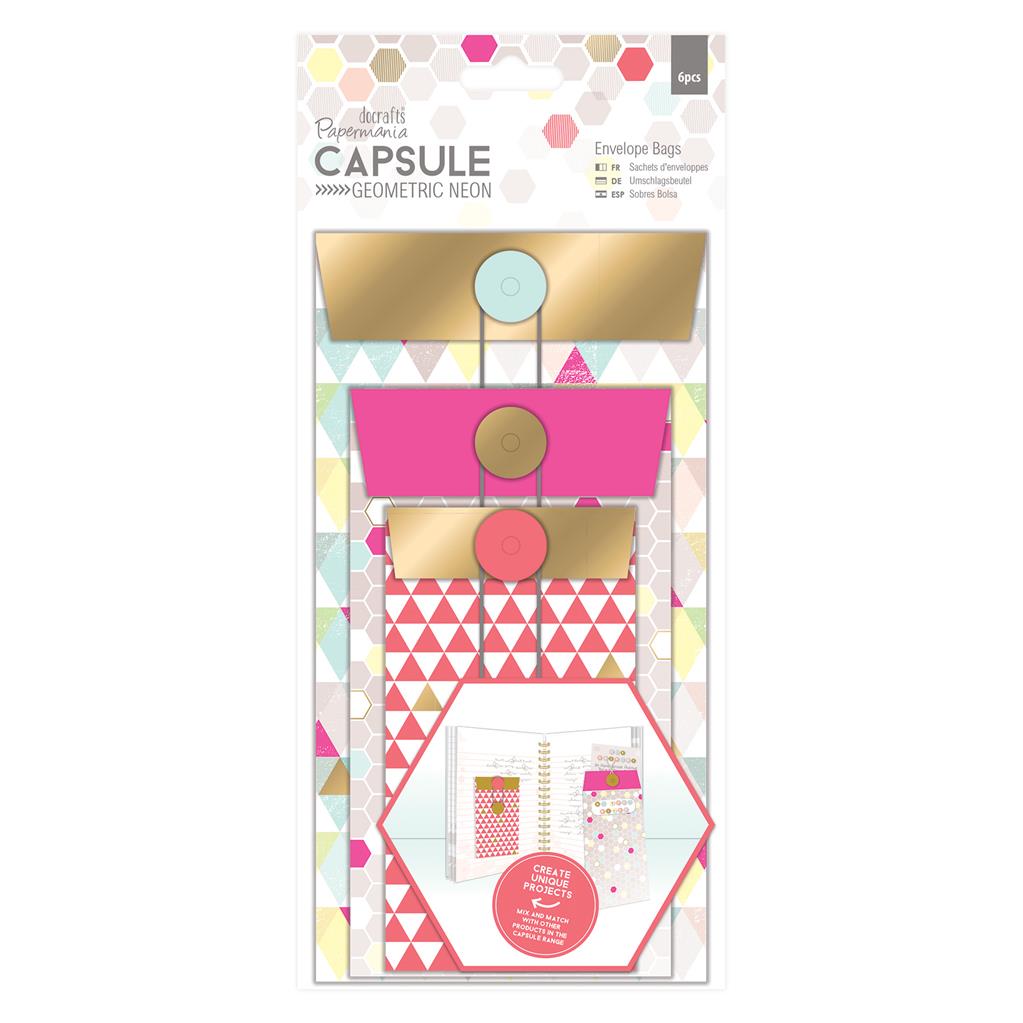 Papermania Capsule Geometric Neon Envelope Bags (6pcs)
