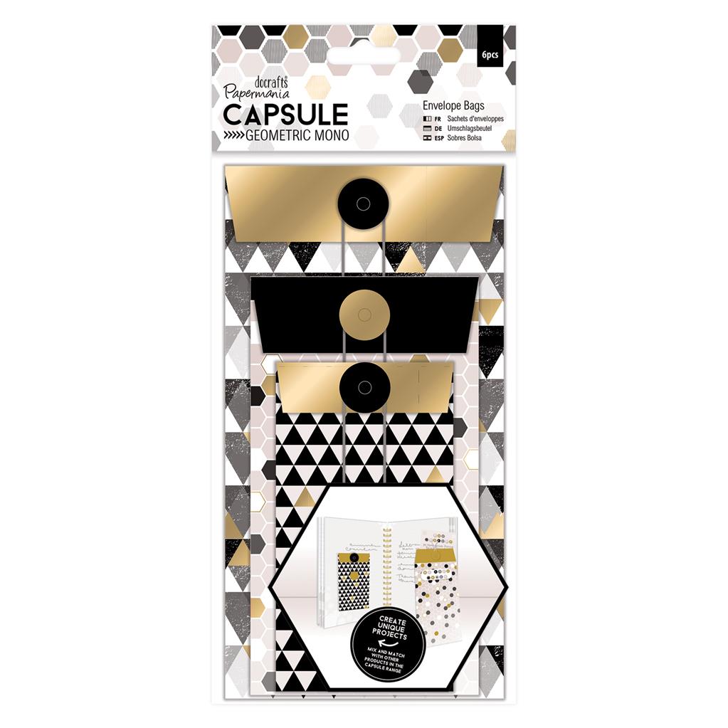 Papermania Capsule Geometric Mono Envelope Bags (6pcs)