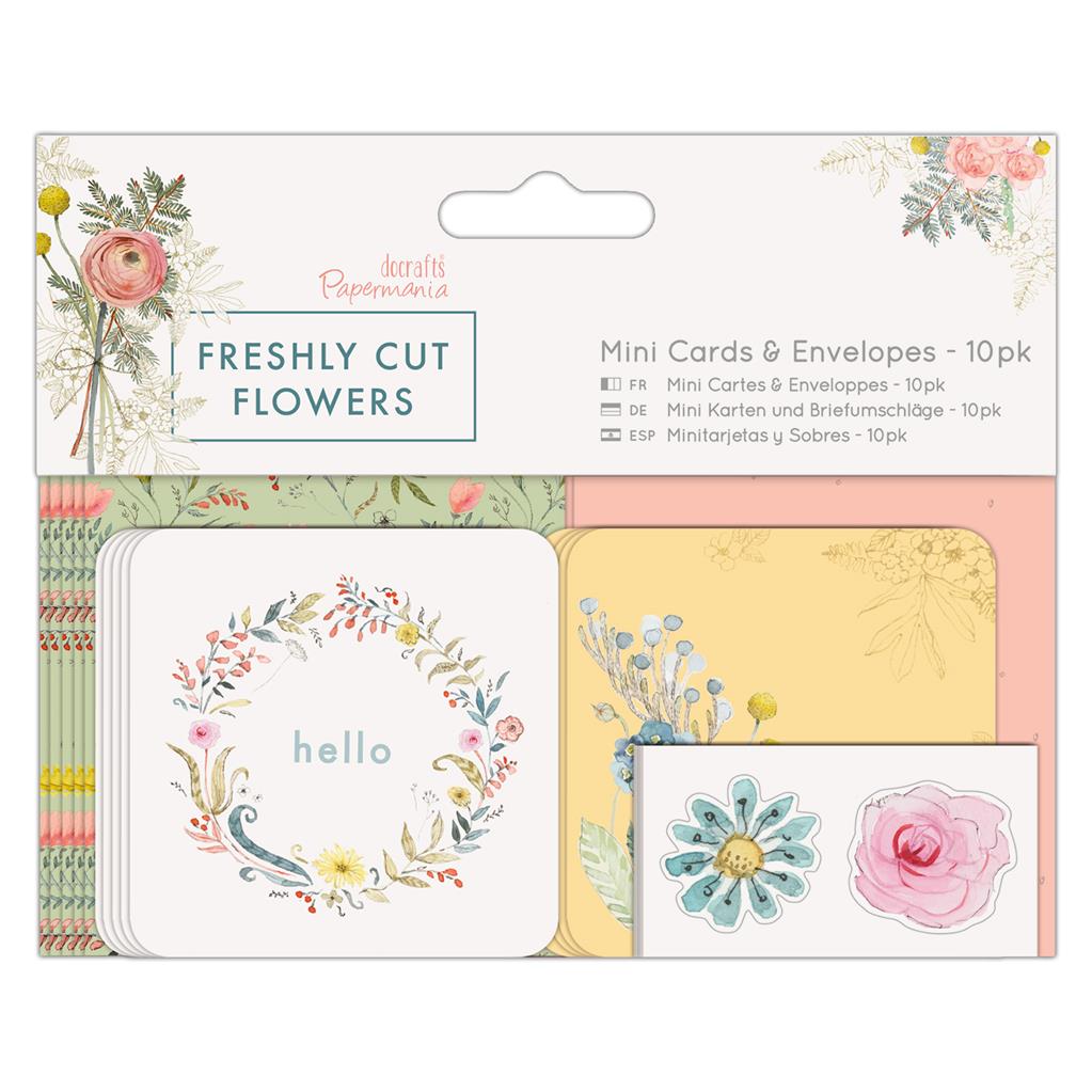 Papermania Mini Cards & Envelopes - Freshly Cut Flowers (10pk)