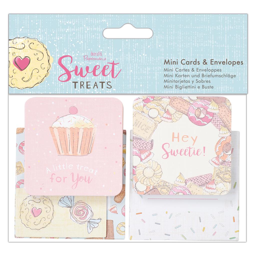 Papermania Mini Cards & Envelopes - Sweet Treats (10pk)