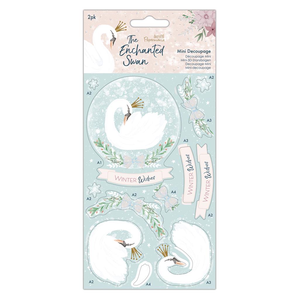 Papermania Snow Globe Mini Decoupage - The Enchanted Swan (2pk)