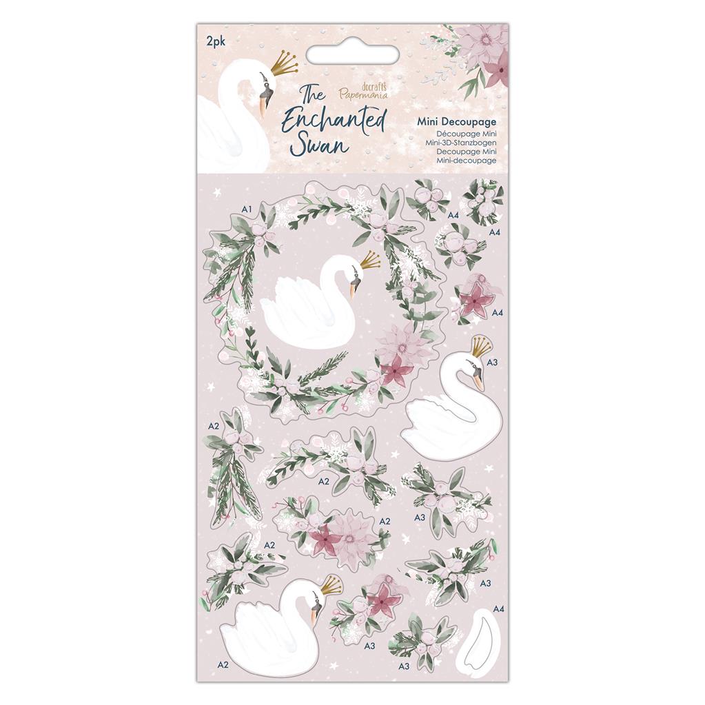 Papermania Feathers & Florals Mini Decoupage - The Enchanted Swan (2pk)