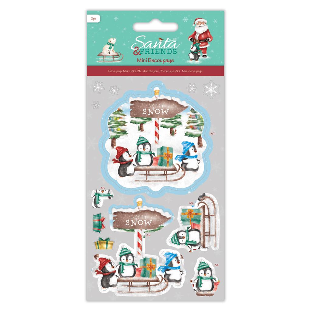 Papermania Snow Mini Decoupage - Santa and Friends (2pk)