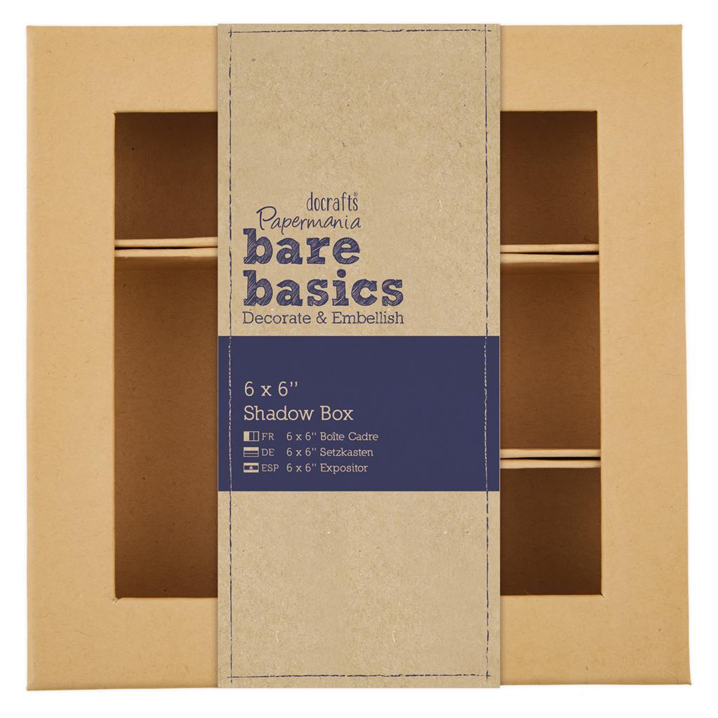 Bare Basics Shadow Box 6" x 6" Kraft Brown