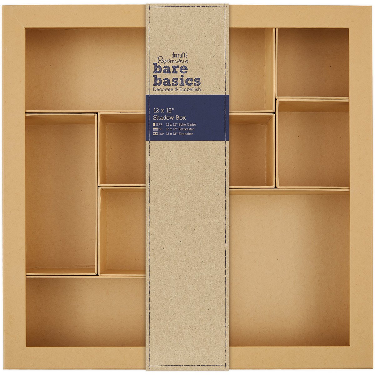 Bare Basics Shadow Box 12" x 12" Kraft Brown