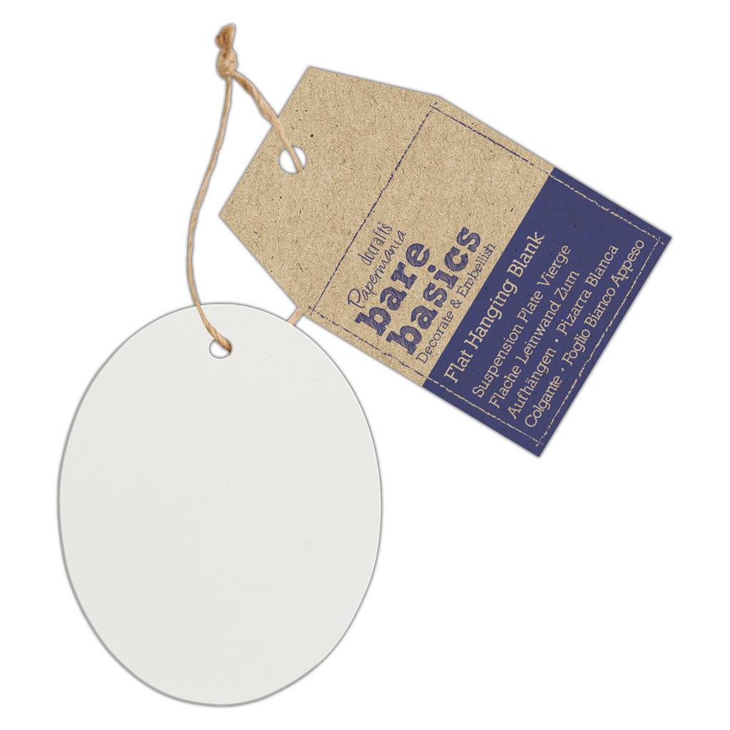 Bare Basics Flat Hanging Blank Shape - Ceramic Oval (Single)