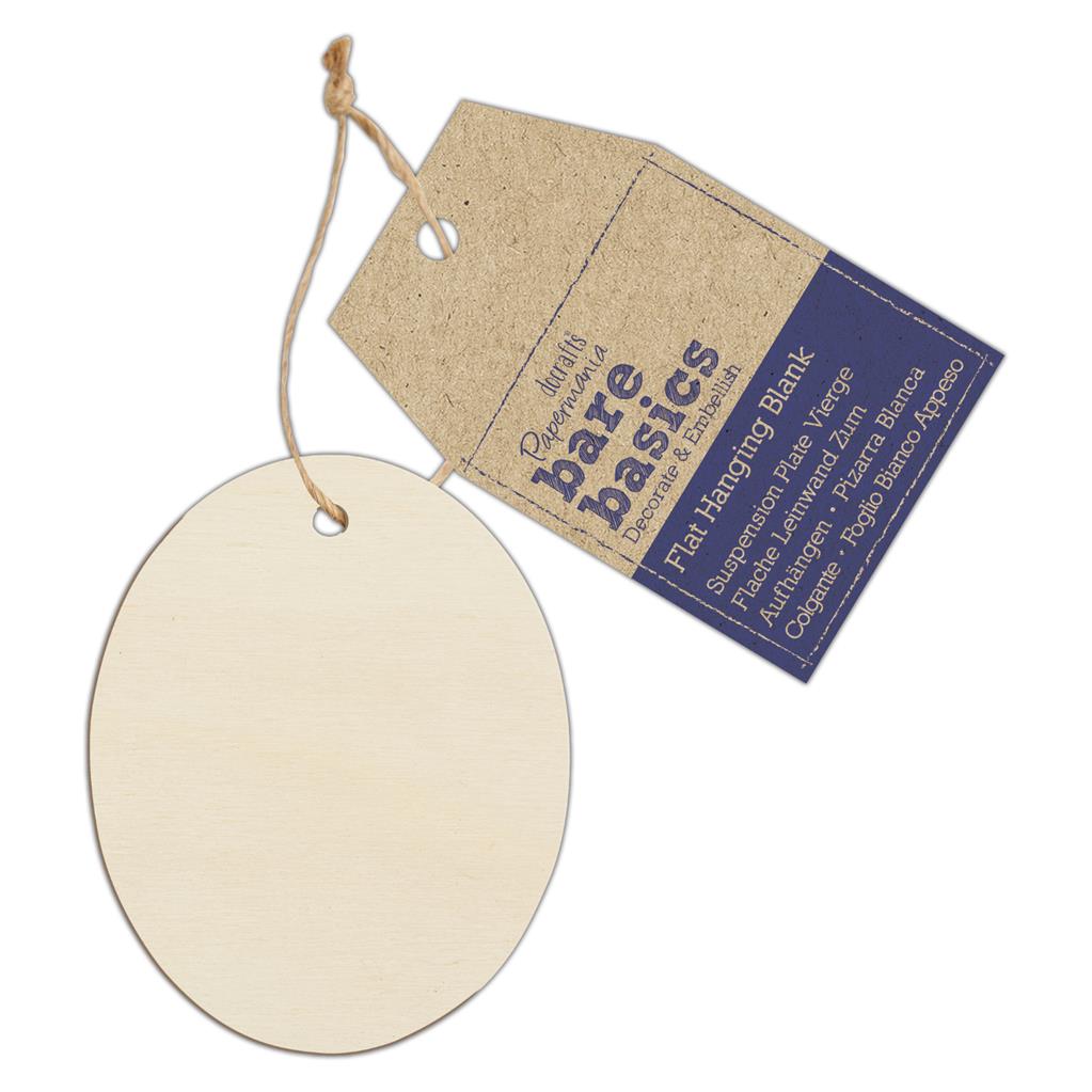 Bare Basics Flat Hanging Blank Shape - Wooden Oval (Single)