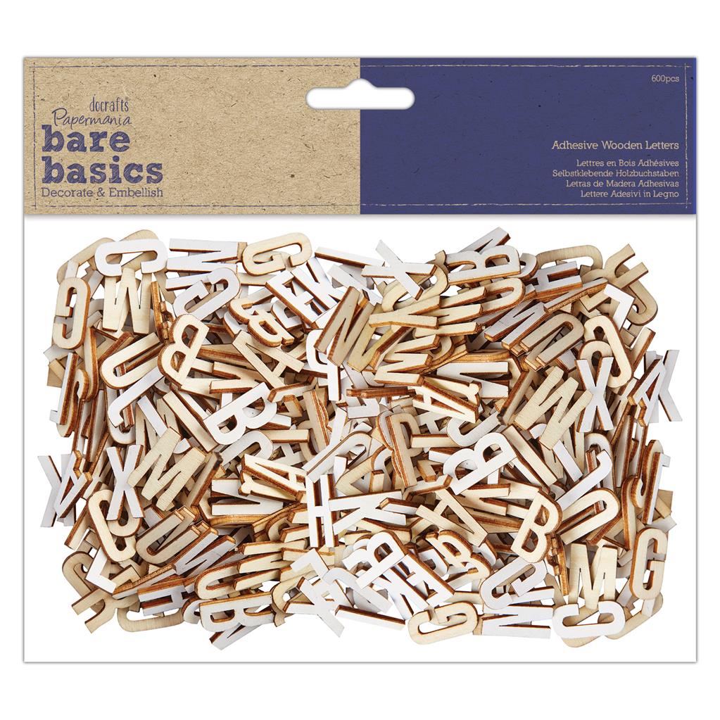 Bare Basics Self-Adhesive Wooden Letters (600pc)