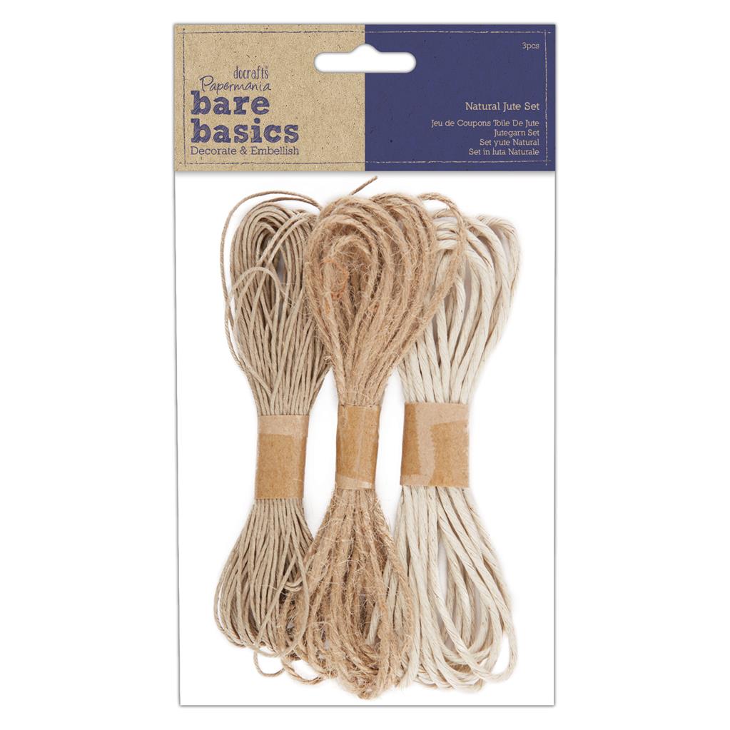 Bare Basics Natural Jute Ribbon Set - 2x15m 1x50m (3pk)