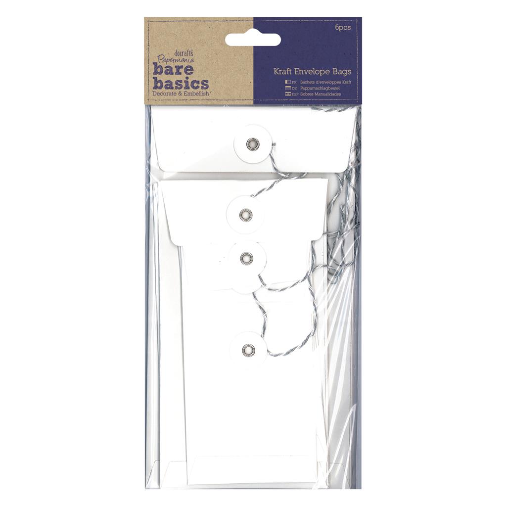 Bare Basics Rectangular White Kraft Envelope Bags (6pk)