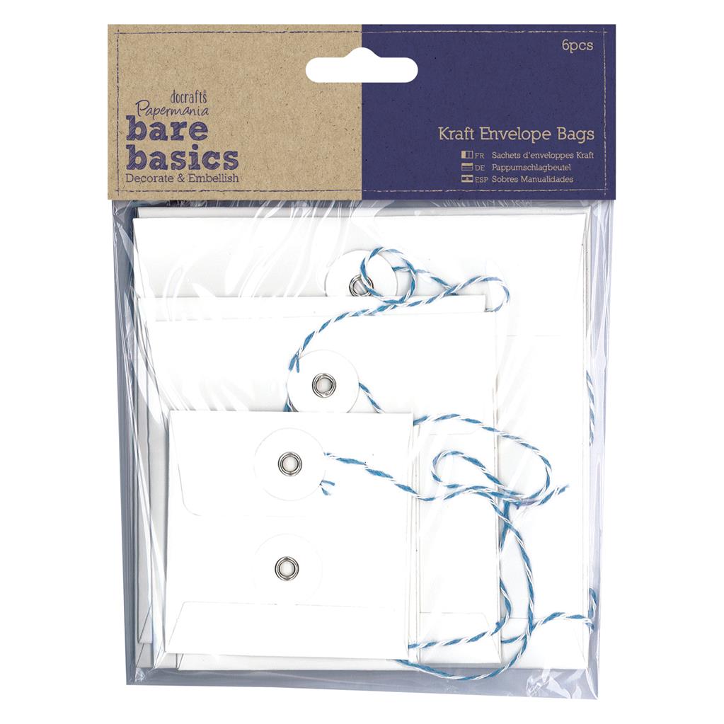Bare Basics Square White Kraft Envelope Bags (6pk)