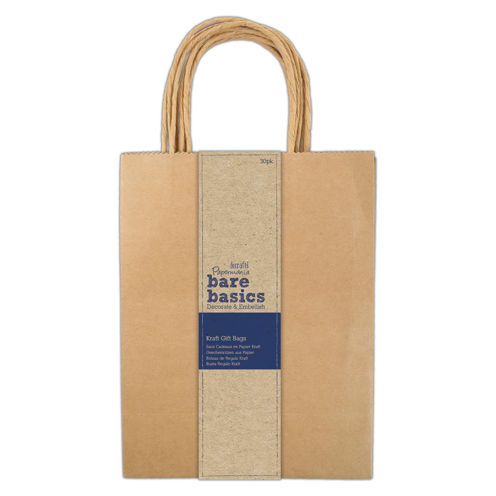 Bare Basics Gift Bags Large Kraft Brown(30pc)