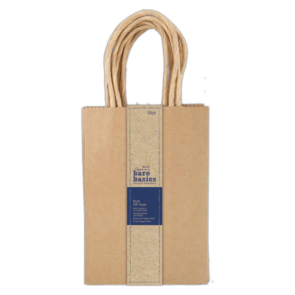 Bare Basics Gift Bags Small Kraft Brown (30pc)