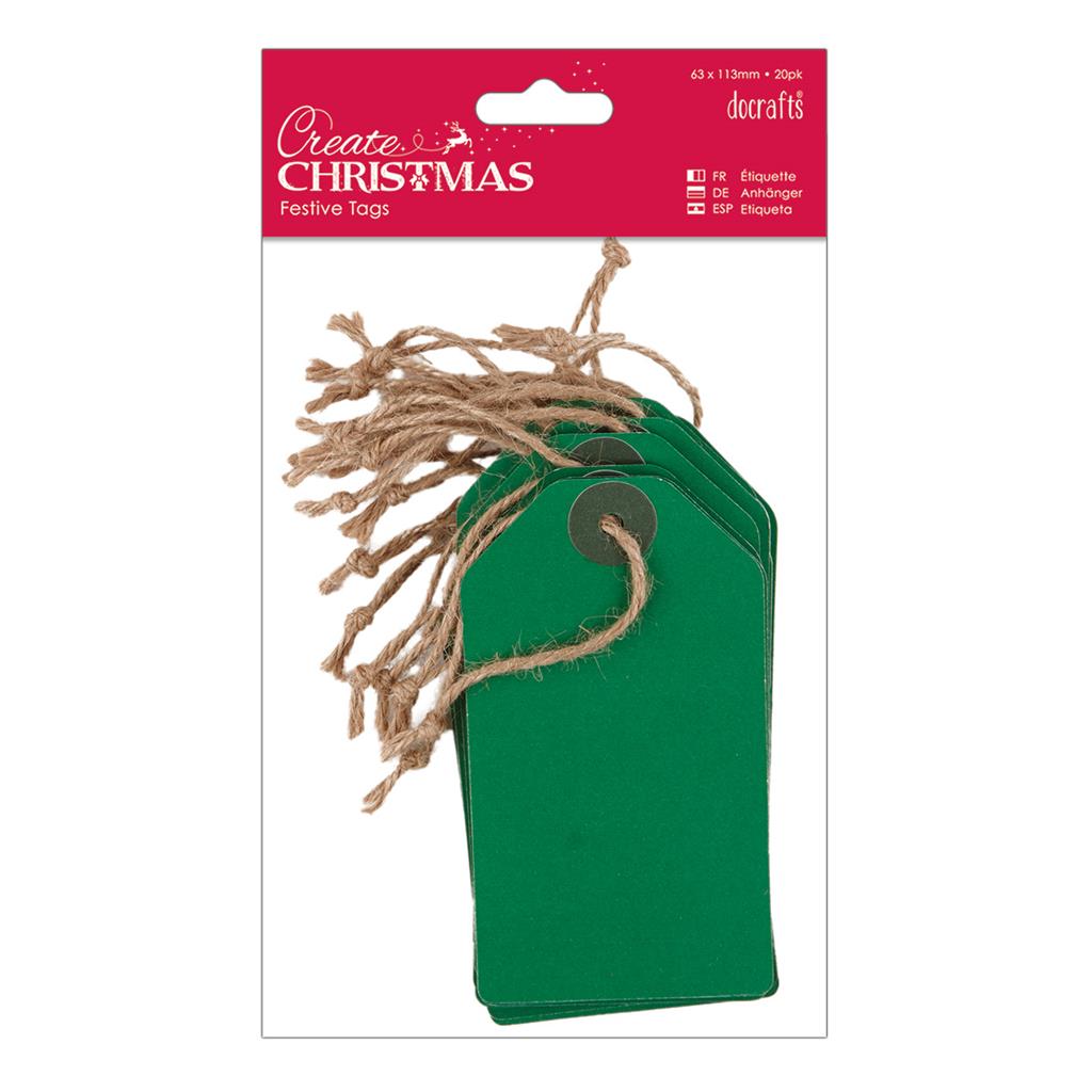 Create Christmas Tags - Green (20pk)