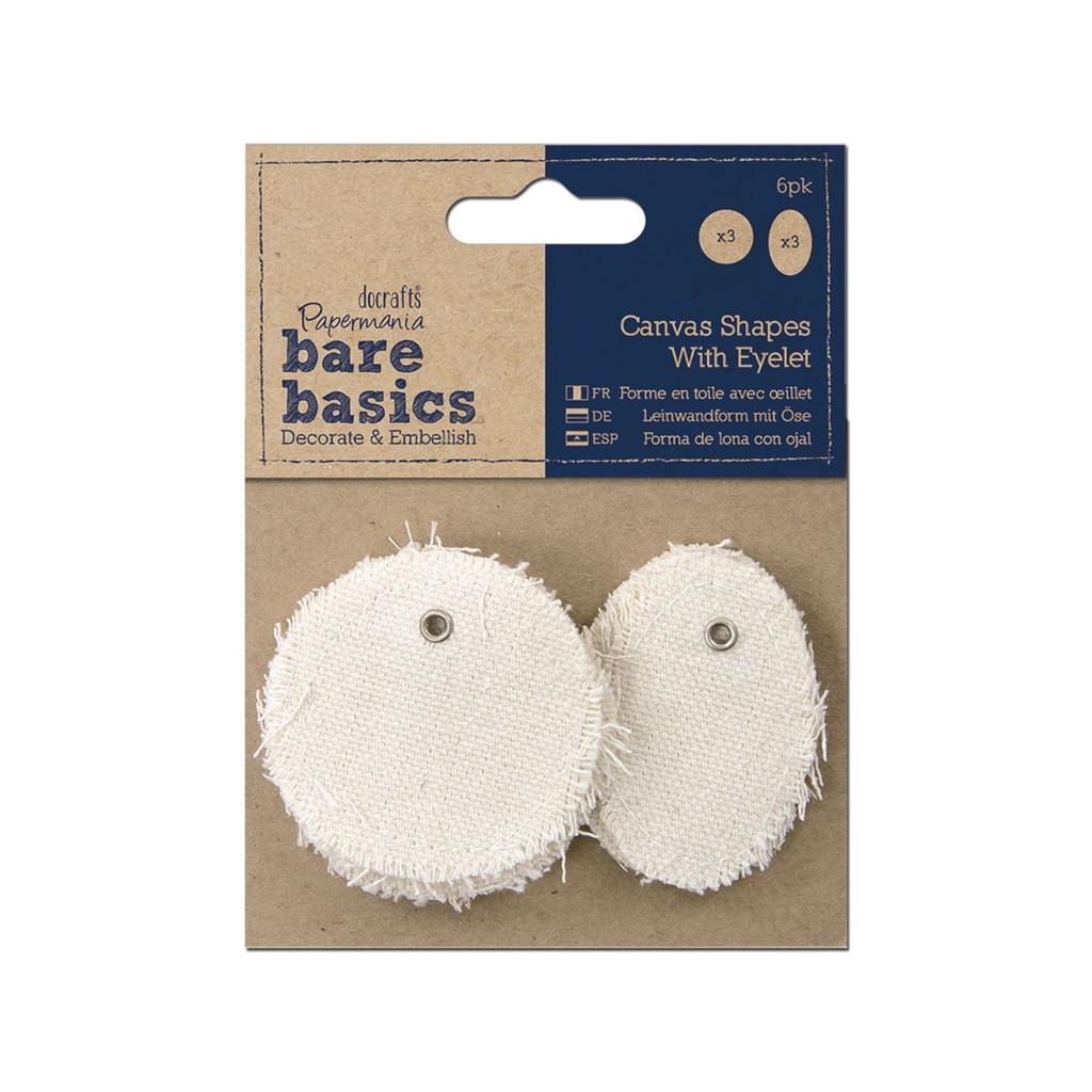 Bare Basics Canvas Shape with Eyelet Circles/Ovals (6pc)