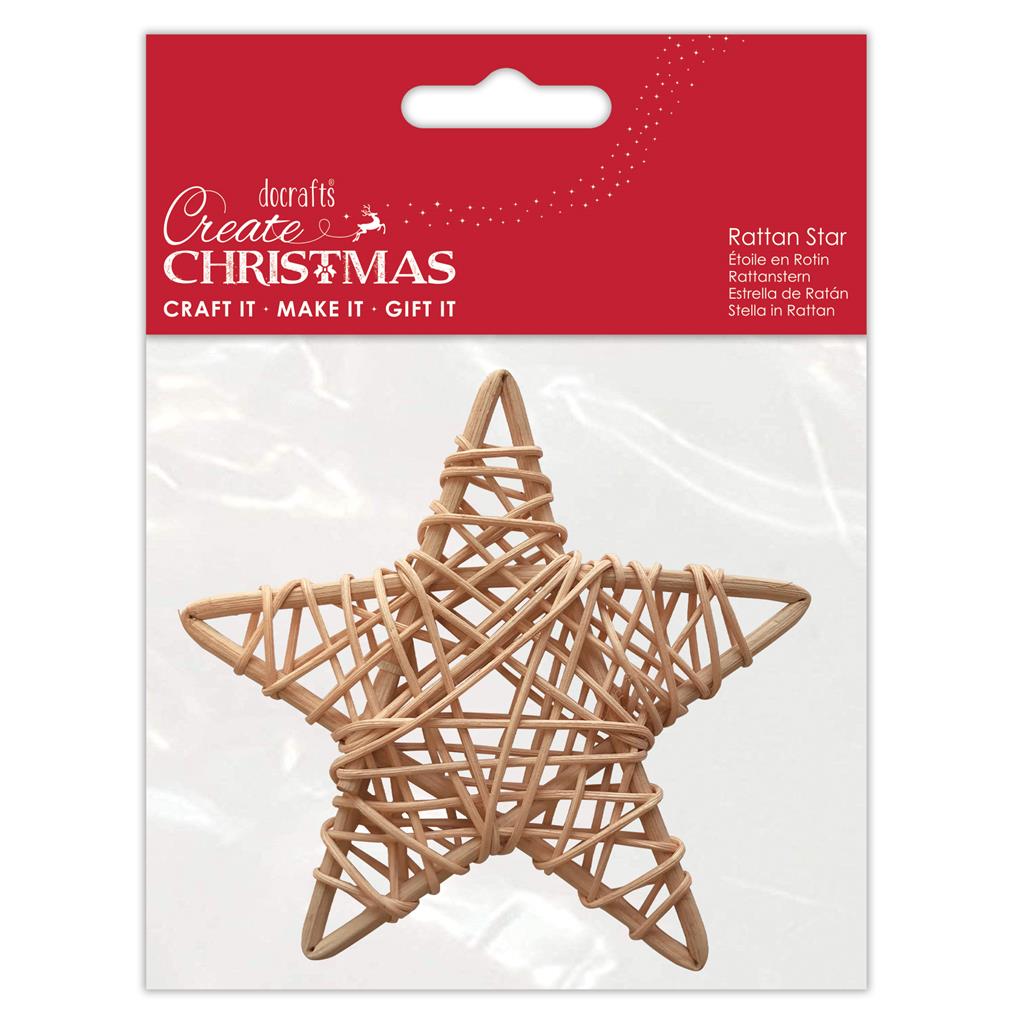 Create Christmas 100mm Rattan Star